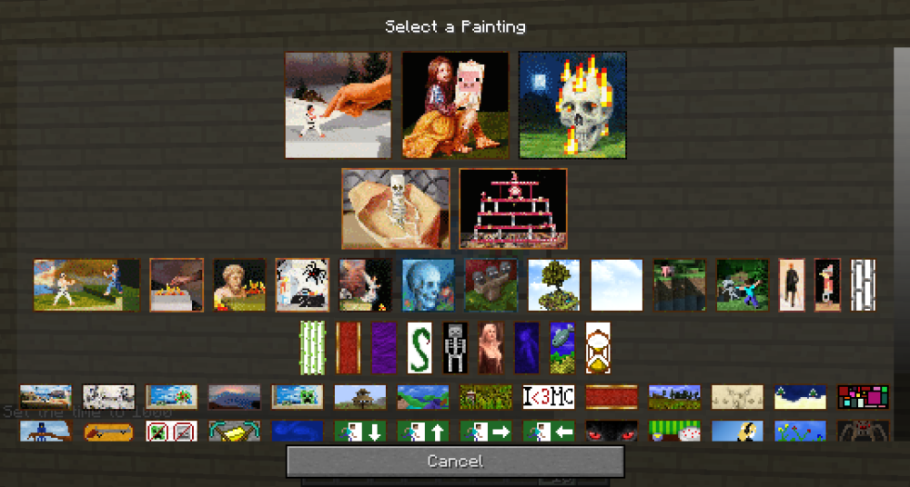 Vista previa de Painting Selection Gui Mod para Minecraft