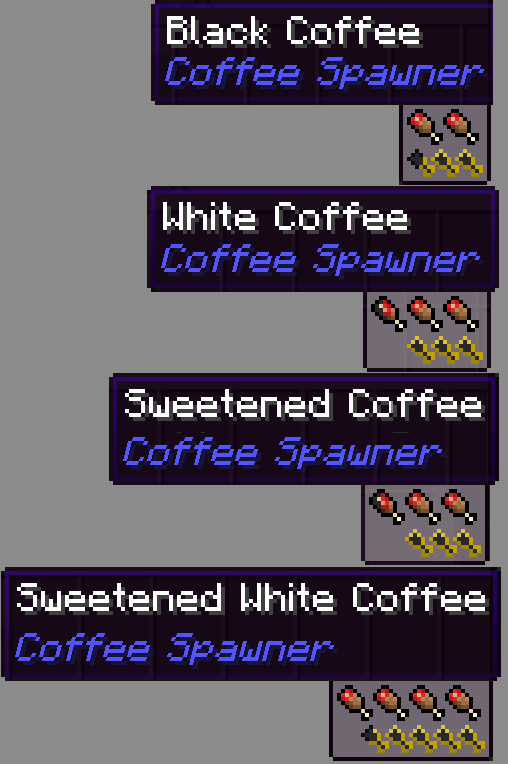 Coffee Spawner Mod saturación de alimentos