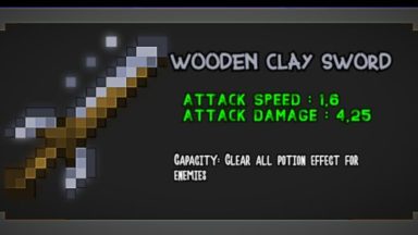 woden clay sword