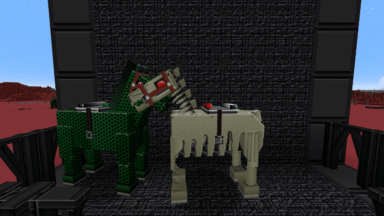Caballo zombi y caballo esqueleto
