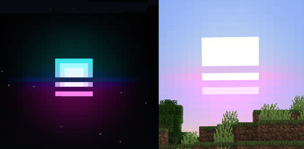 Vista previa de Retrowave Sun And Moon Texture Pack para Minecraft