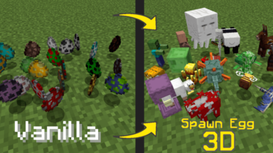 Spawn Egg 3D Texture Pack Para Minecraft 1.19.3, 1.18.2, 1,17.1, 1.16.5, 1.15.2, 1.14.4