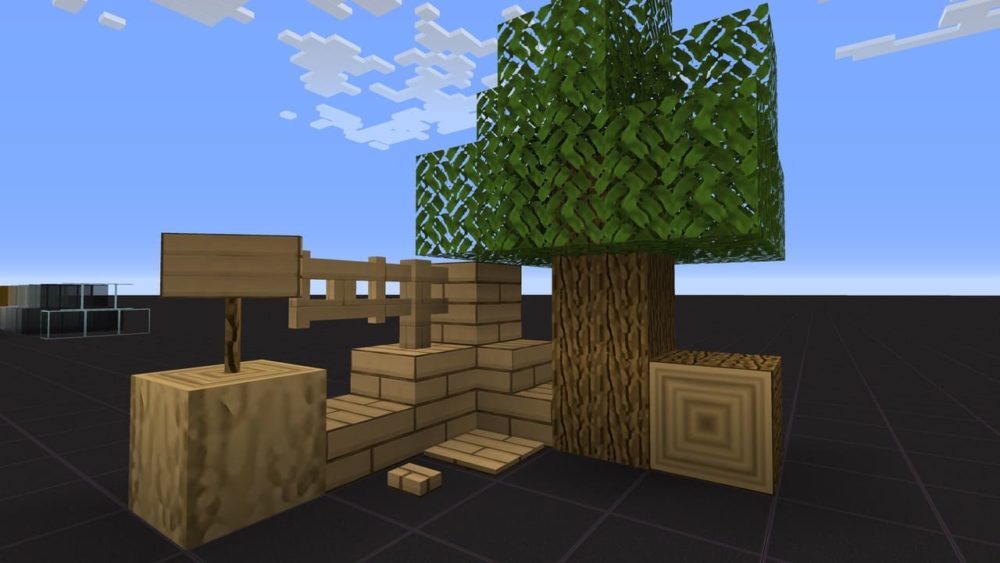 Árbol y bloques de madera