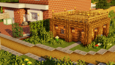 Casa de madera y ladrillo