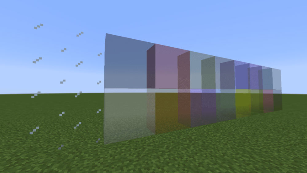 Vidrio de colores en terreno plano