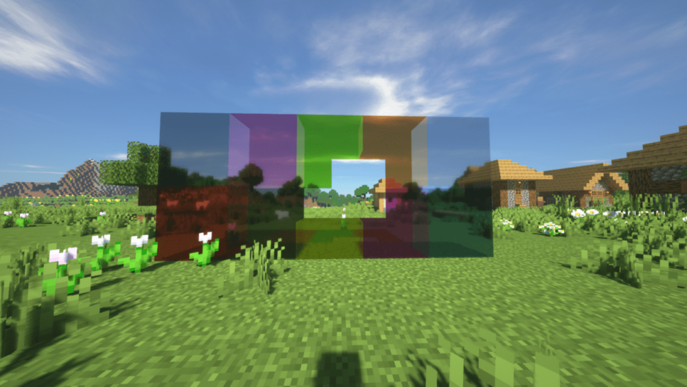 Vidrio de colores en un terreno plano