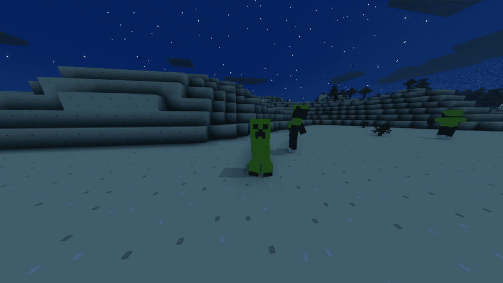 Creeper y zombis en el desierto