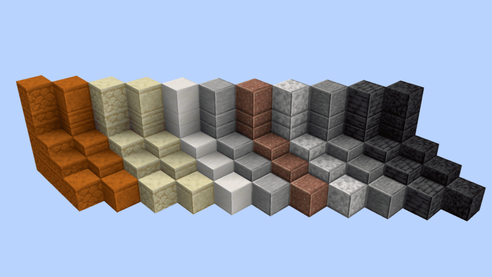 Losas y bloques de arenisca, granito, diorita y piedra lisa
