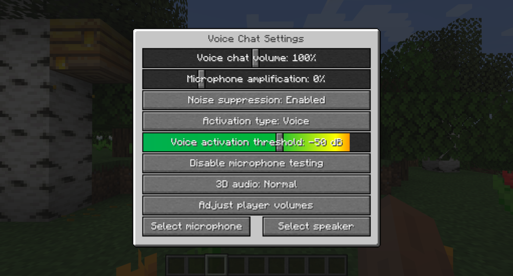 Simple Voice Chat Mod ajustes de microfono