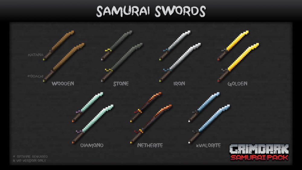 Espadas samurái Minecraft
