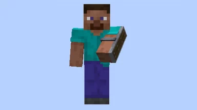 Personaje de Minecraft con escudo activado