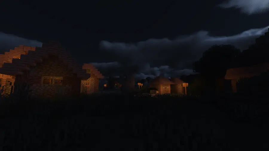 aldea de noche