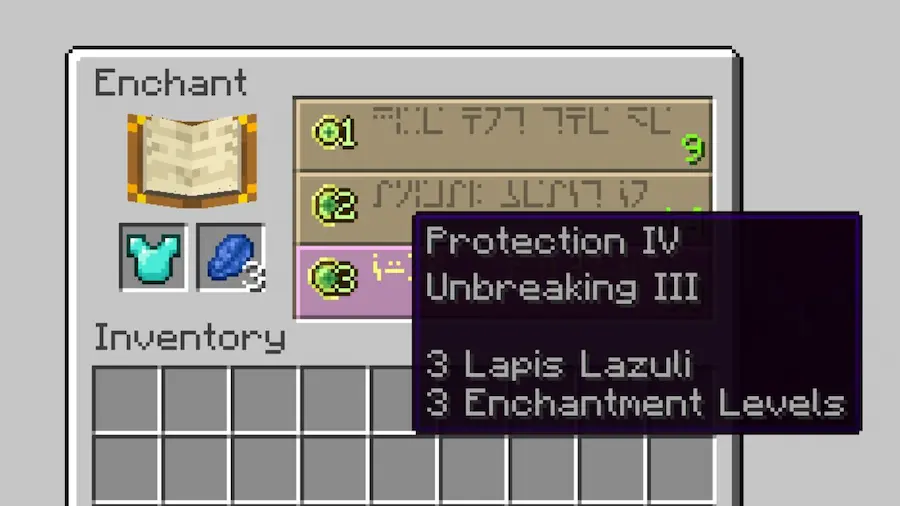 Vista previa de Enchantment Reveal Mod para Minecraft
