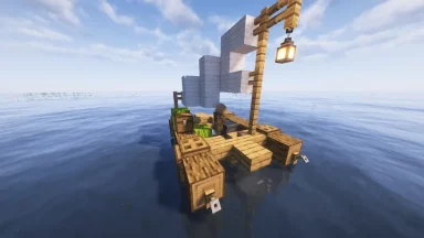 barco simple con aldeano