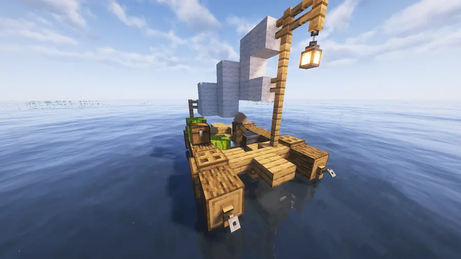 barco simple con aldeano