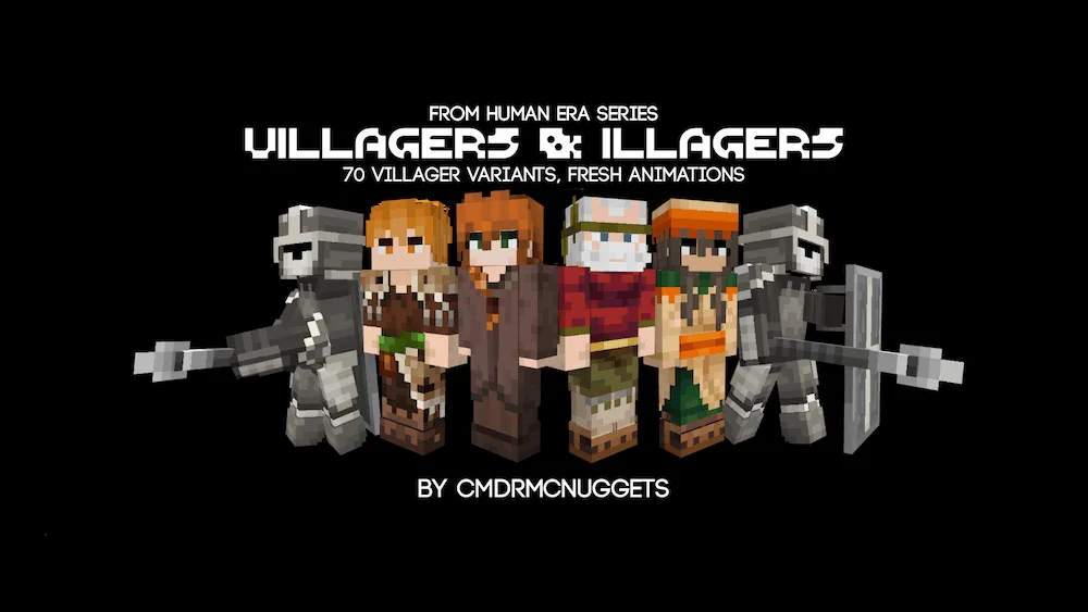 Vista previa de Human Player Villagers Texture Pack para Minecraft
