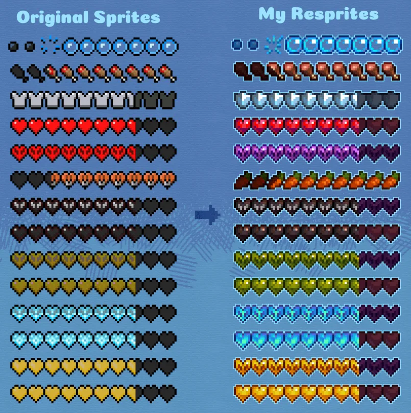 sprites viejos vs nuevos
