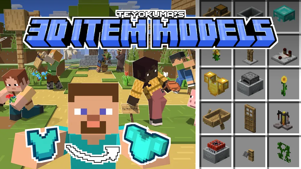 Vista previa de 3D Item Models Texture Pack para Minecraft