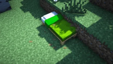 cama naranja verde