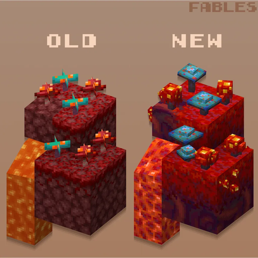 comparacion de hongos del nether