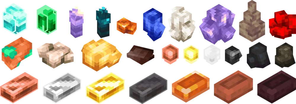 Vista previa de Fresh Ores And Ingots Texture Pack para Minecraft