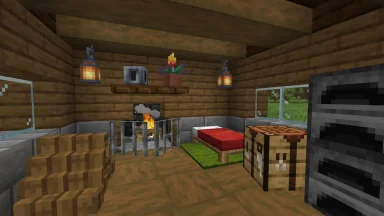 Una casa con decoraciones