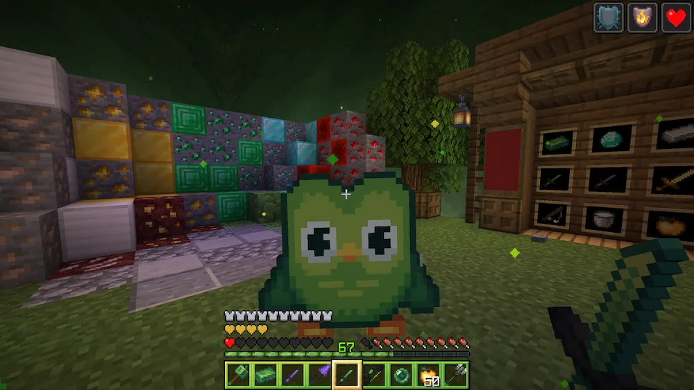 totem de minecraft de duolingo