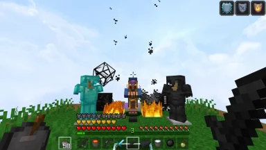 cielo realista y espada de netherite