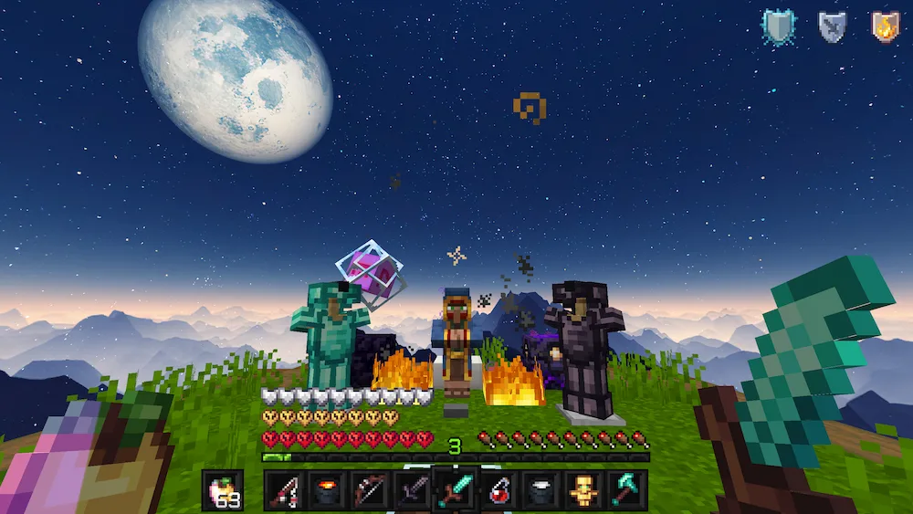 armaduras, bloques y objetos pvp