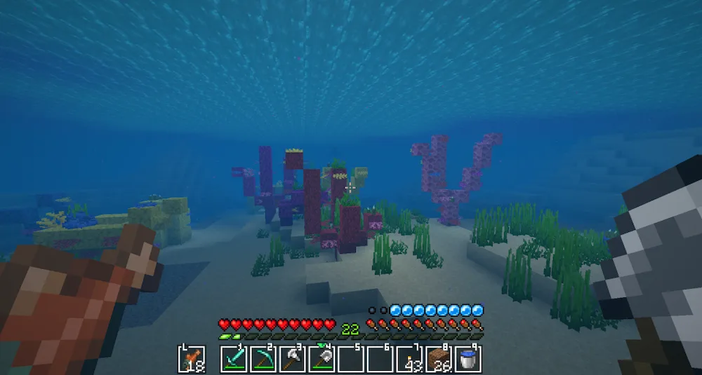 textura de la hotbar bajo el agua