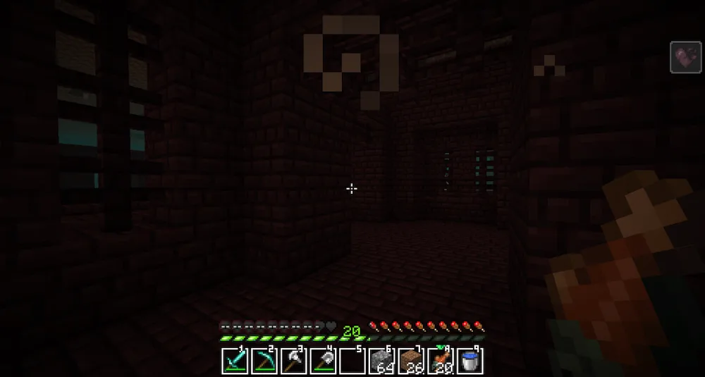 textura de la hotbar con efecto de wither