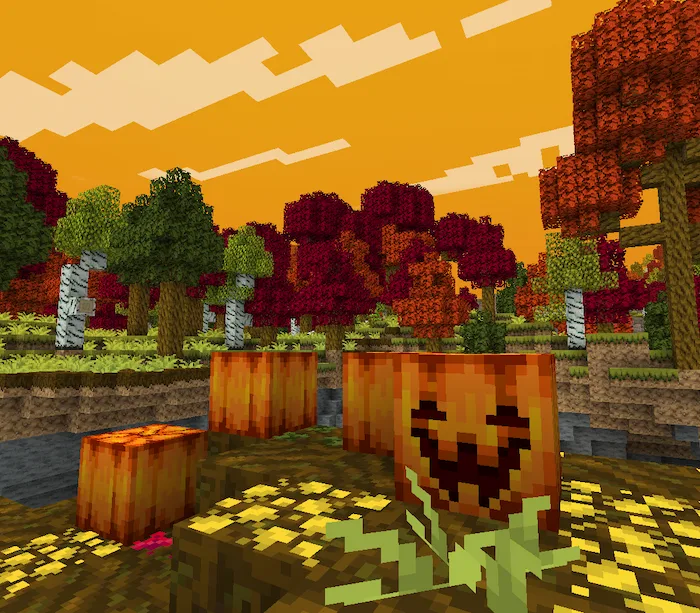 campos de calabaza con con el mod de generacion de terreno Regions Unexplored