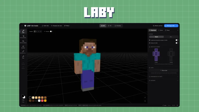 Editor de skins de Minecraft de Laby