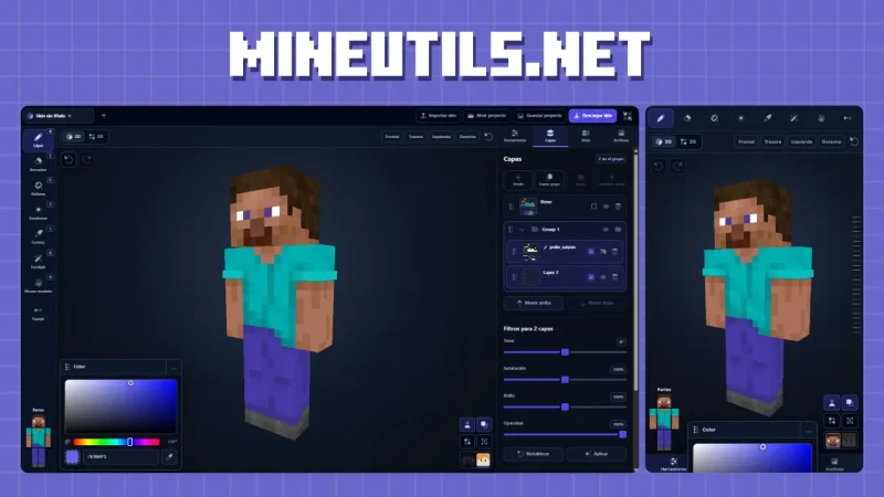 Editor de skins de Minecraft de MineUtils