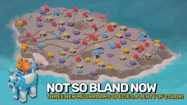 Nuevos tipos de árboles en la isla Champiñón