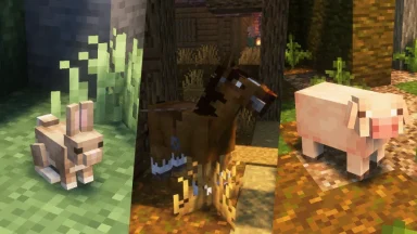 conejo, caballo y cerdo