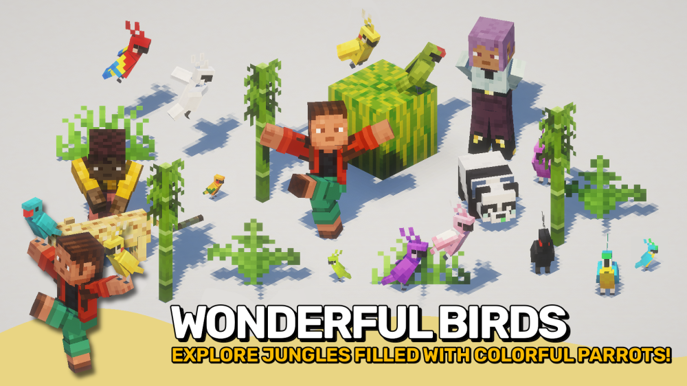 Vista previa de Vibrant Parrots Mod para Minecraft